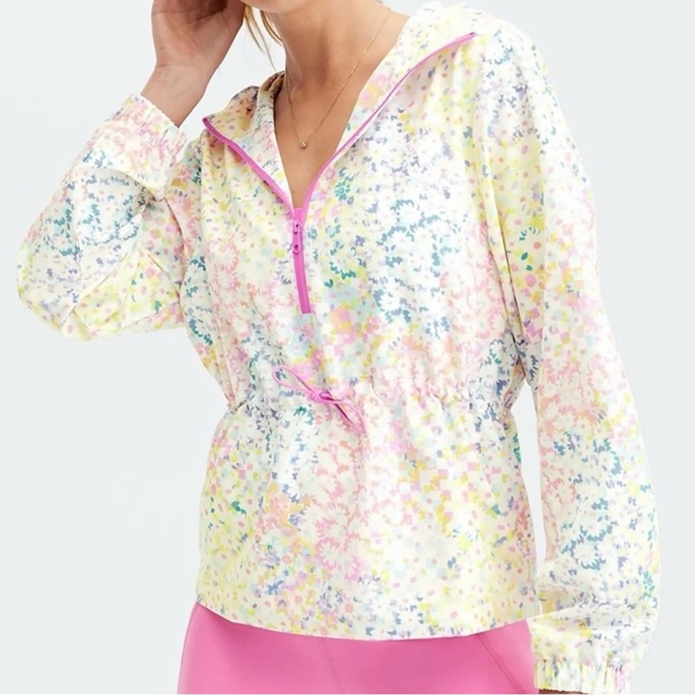 Fabletics Floral Multicolor Pullover Lightweight … - image 1
